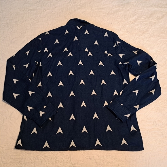 Scotch & Soda men's size XL blue shirt with white design long sleeve shirt VGUC - Picture 5 of 6